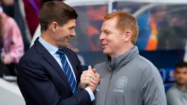 Steven Gerrard and Neil Lennon