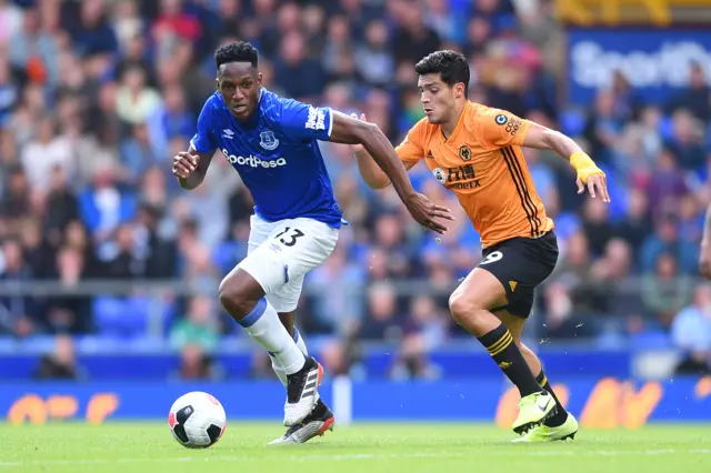 Yerry Mina and Raul Jimenez