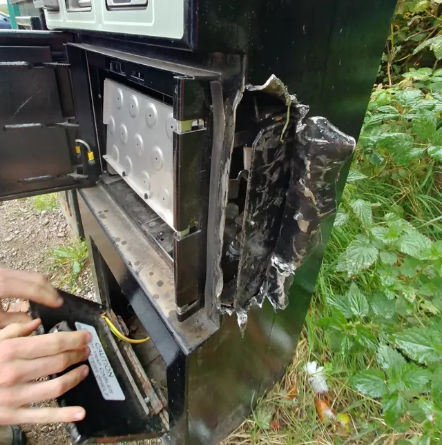 Damaged car park pay machine