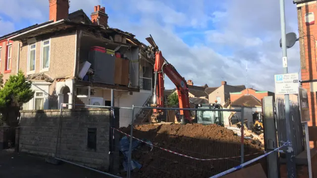 Collapsed house