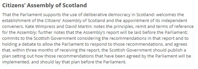 Scottish govt motion