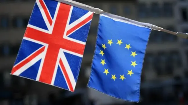 EU and Union Jack flags