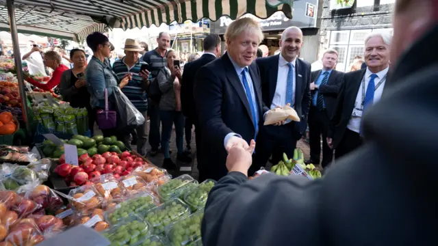 Boris Johnson meets traders in Doncaster