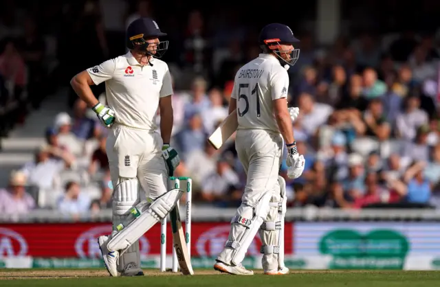 Jonny Bairstow walks off after being dismissed during day three of the fifth test match at The Kia Oval