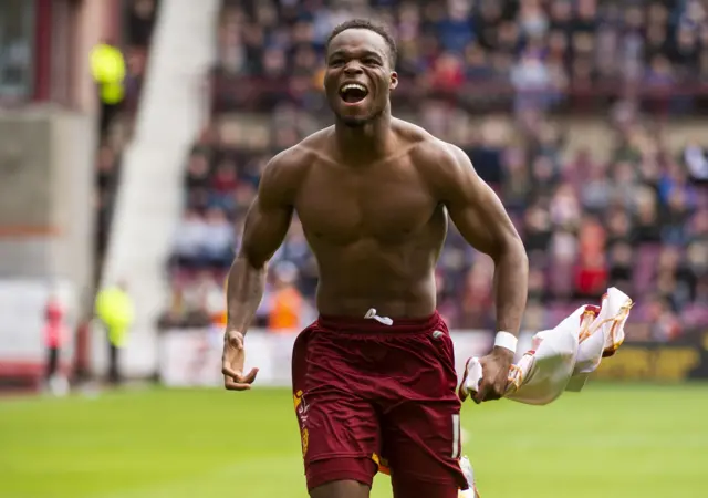 Motherwell's Sherwin Seedorf celebrates