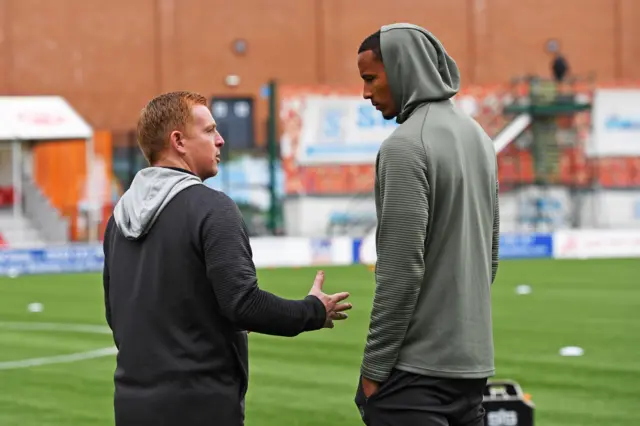 Celtic's Neil Lennon and Christopher Jullien