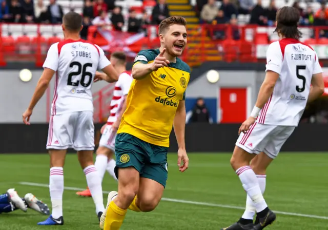 Celtic's James Forrest celebrates