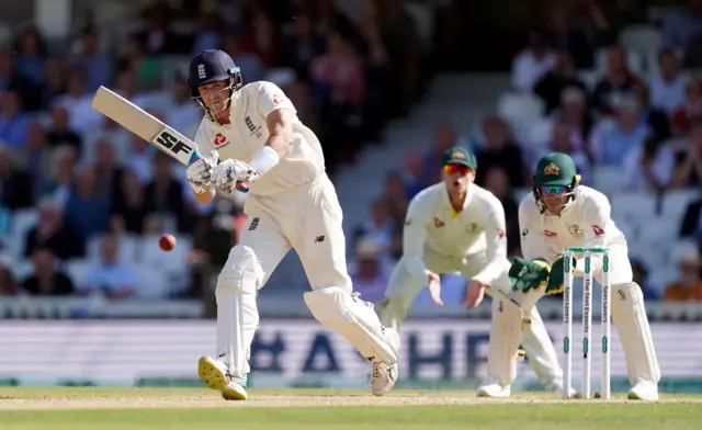 Joe Denly batting during day three of the fifth test match at The Kia Oval