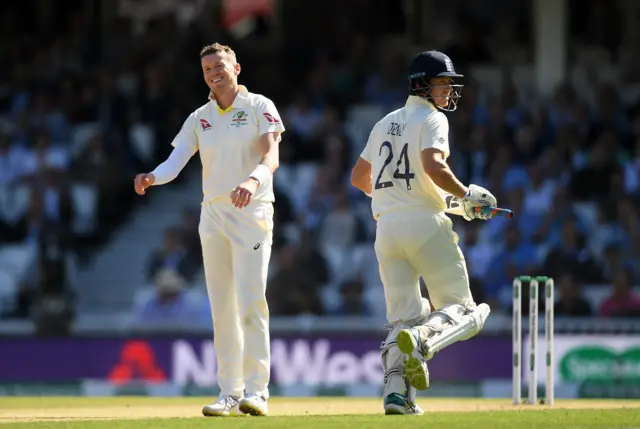 Peter Siddle of Australia reacts during Day Three of the 5th Specsavers Ashes Test between England and Australia at The Kia Oval