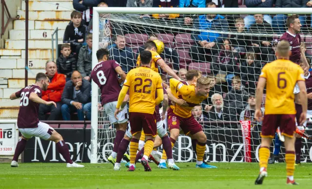 Motherwell's Declan Gallagher scores