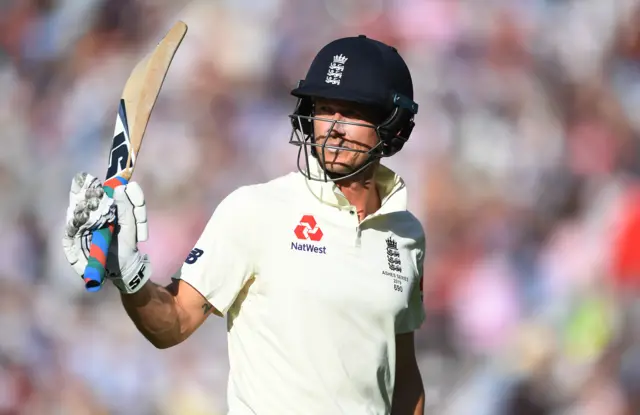 Joe Denly of England leaves the field after being dismissed for 94 runs by Peter Siddle of Australia during day three of the 5th Specsavers Ashes Test between England and Australia at The Kia Oval