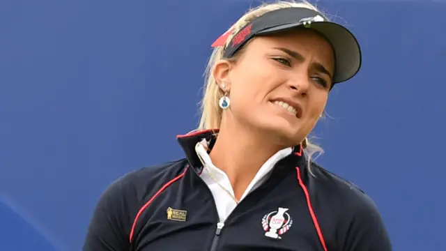 Lexi Thompson reaction of pain after hitting a drive