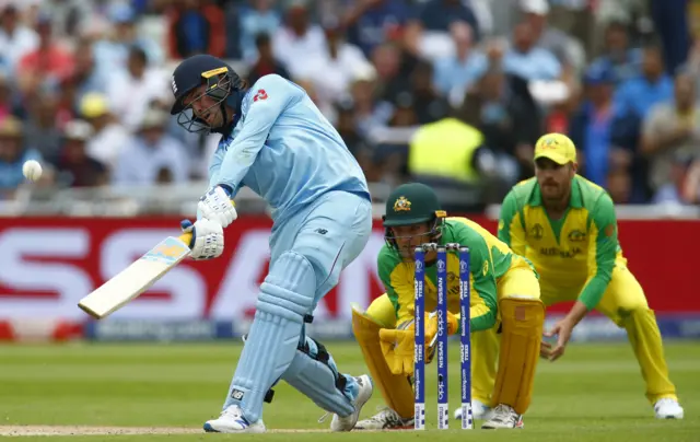 England's Jason Roy hits out v Australia in the Cricket World Cup