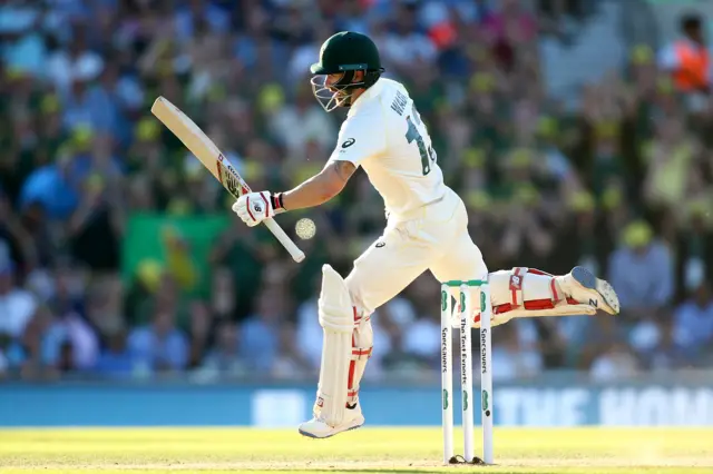 Matthew Wade vaults the stumps