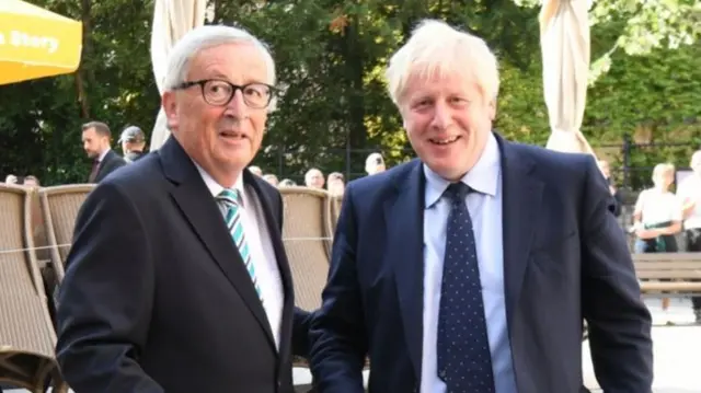 Jean Claude Juncker and Boris Johnson