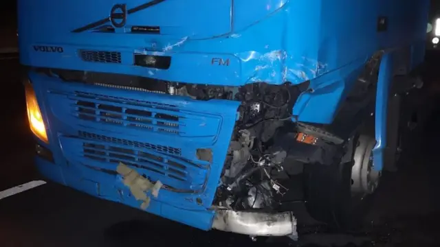 Damaged lorry