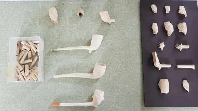 Examples of clay pipes already held by the council