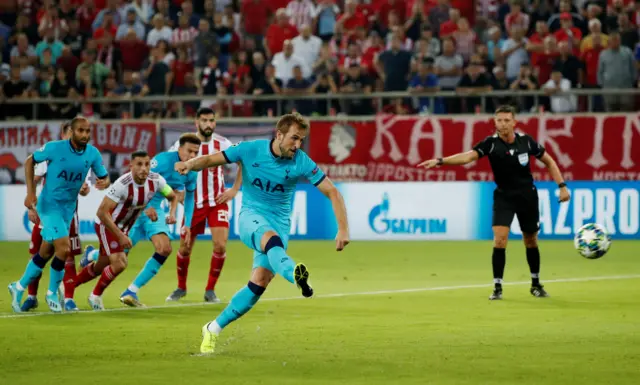 Harry Kane scores the Spurs opener from the penalty spot