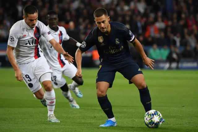 Eden Hazard on the ball for PSG