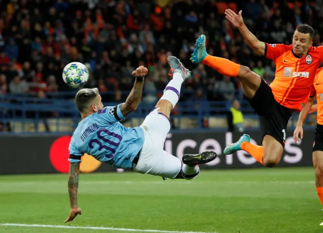 Nicolas Otamendi nets with a bicycle kick but it is ruled out