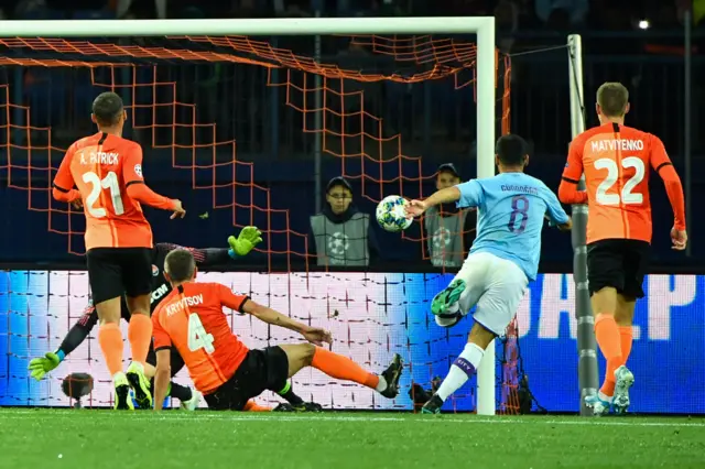 Ilkay Gundogan scores for Manchester City