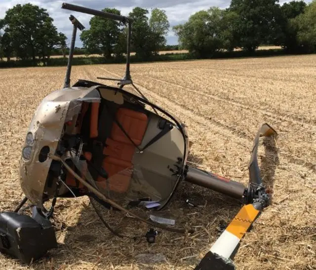 Crashed helicopter