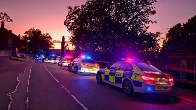 Police cars at the crash scene