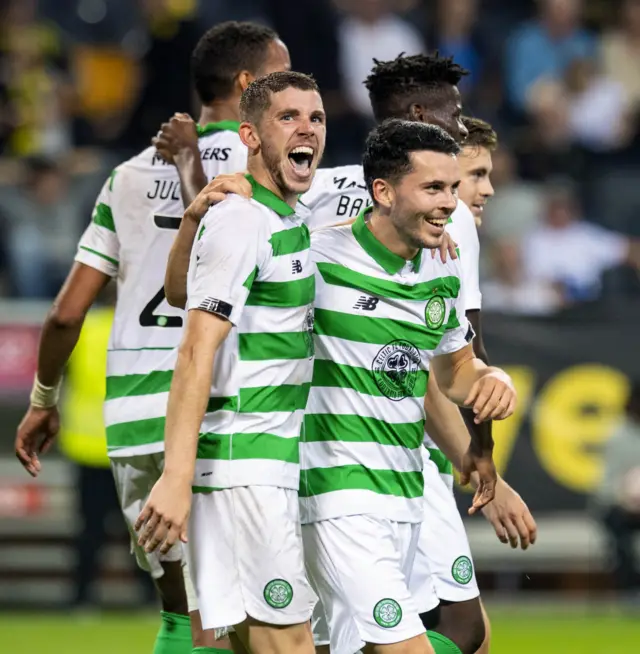 Celtic celebrate Ryan Christie's goal