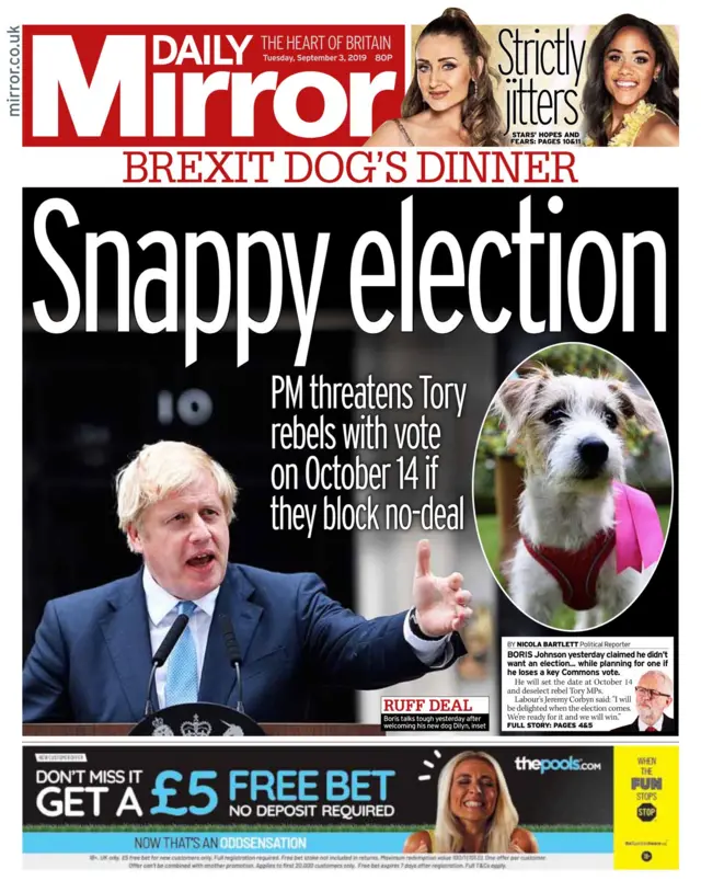 Daily Mirror front page