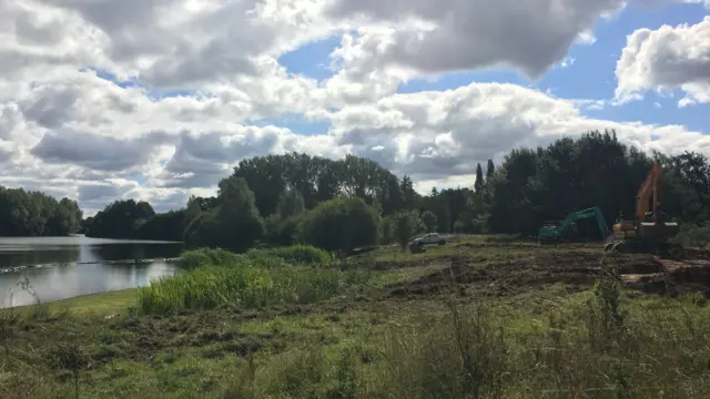 Work earlier this year creating the reed beds