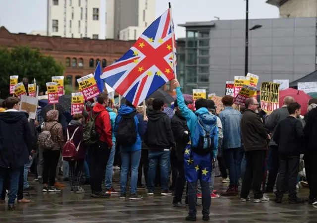 Protesters in Manchester