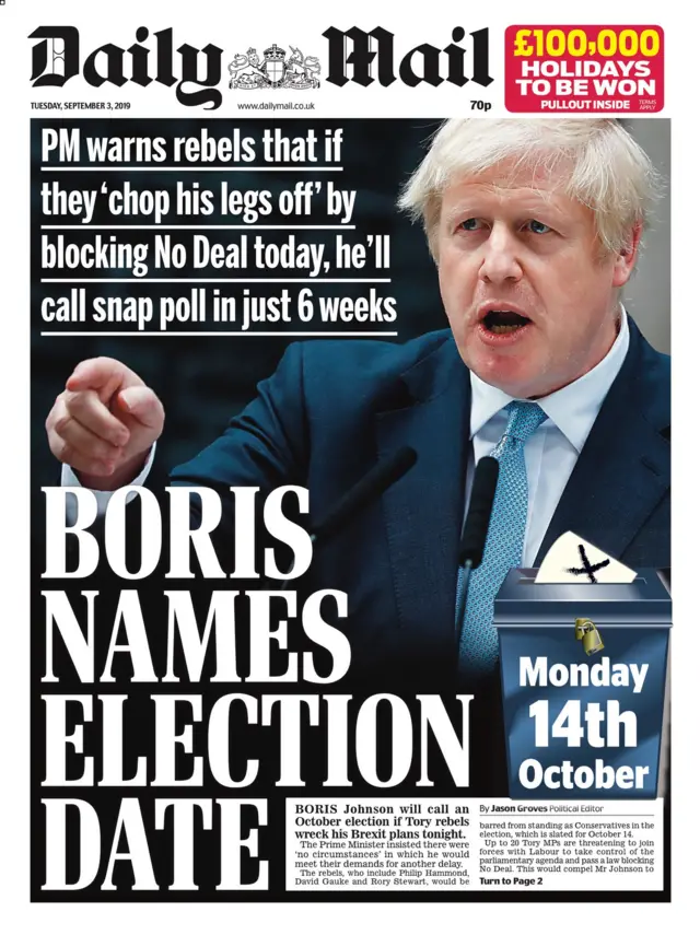 Daily Mail front page