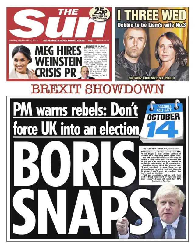 The Sun front page