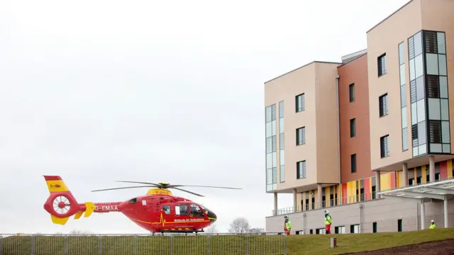 Helicopter at hospital