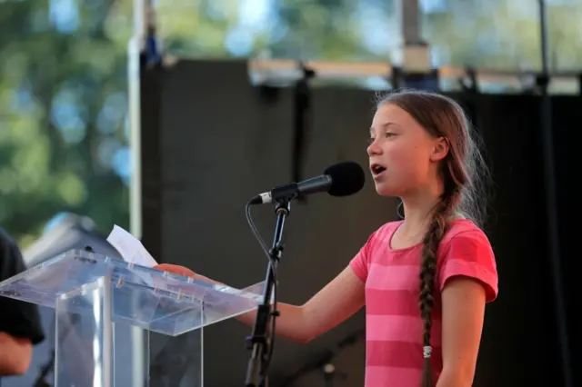 Greta Thunberg speaking in New York on 20 September