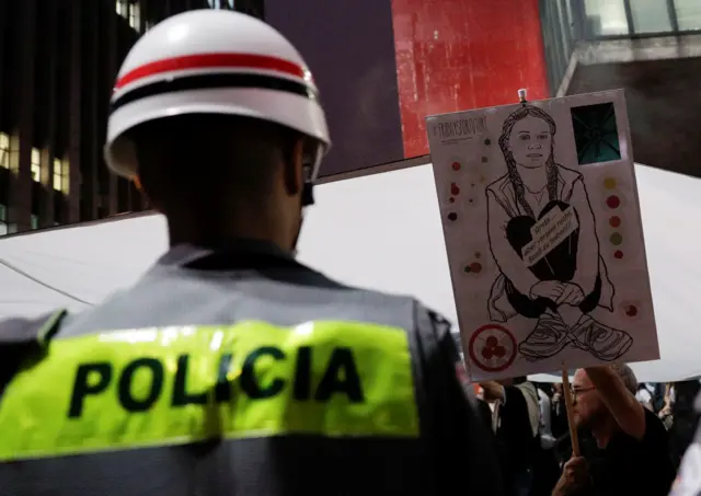 Global Climate Strike protesters in Sao Paulo