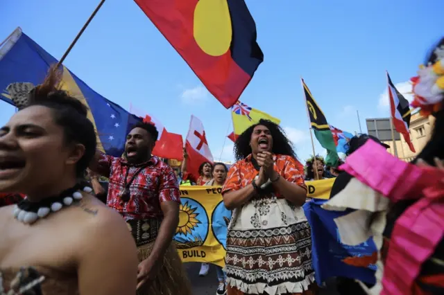 Protesters take part in the Global Strike 4 Climate rally in Sydney, Australia, 20 September 2019