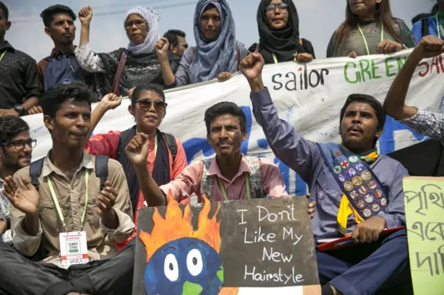 Climate strikers in Dhaka, Bangladesh