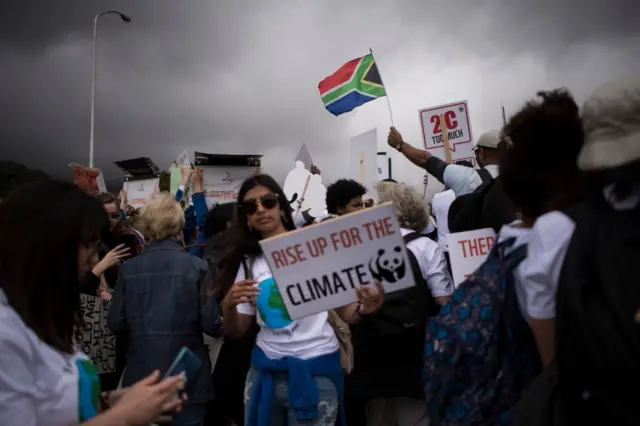 Protesters in Cape Town, South Africa