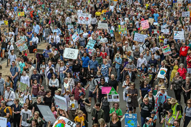 Hundreds of protesters on the streets of Melbourne