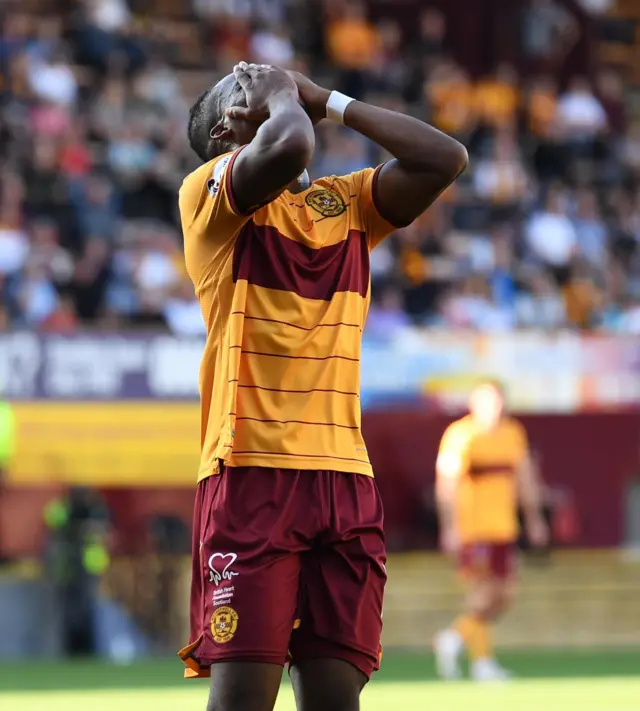 Motherwell's Sherwin Seedorf goes close to breaking the deadlock