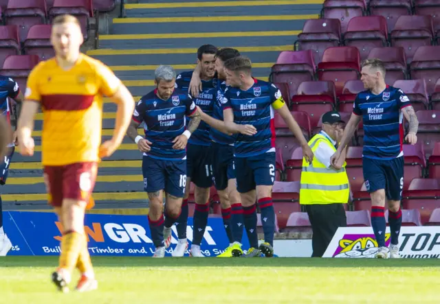 Ross County celebrate Brian Graham's equaliser