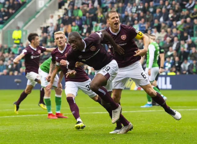 Uche Ikpeazu celebrates his equaliser