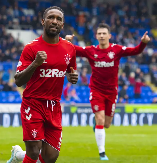 Rangers substitute Jermain Defoe fired a late double