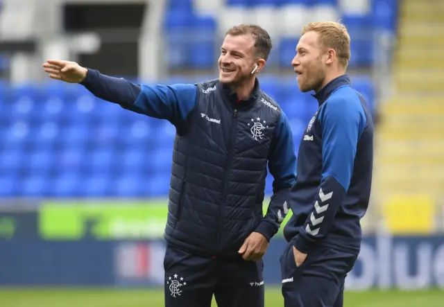 Rangers midfielders Andy Halliday and Scott Arfield