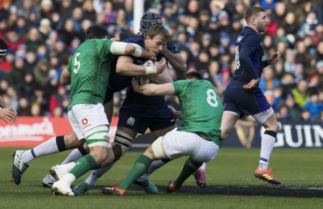 Jonny Gray is tackled