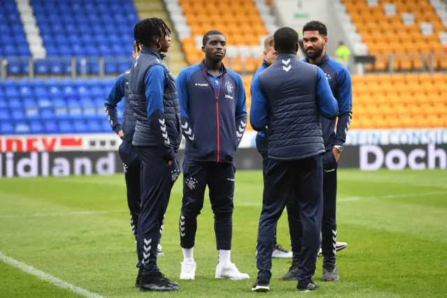 Rangers players at McDiarmid Park