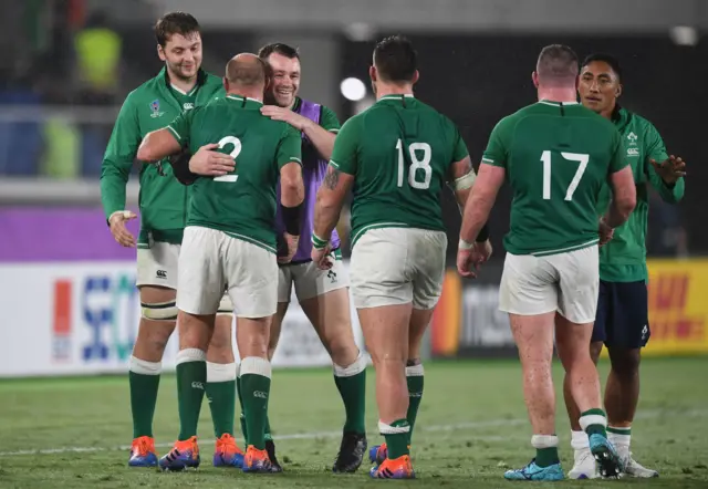 Ireland players celebrate