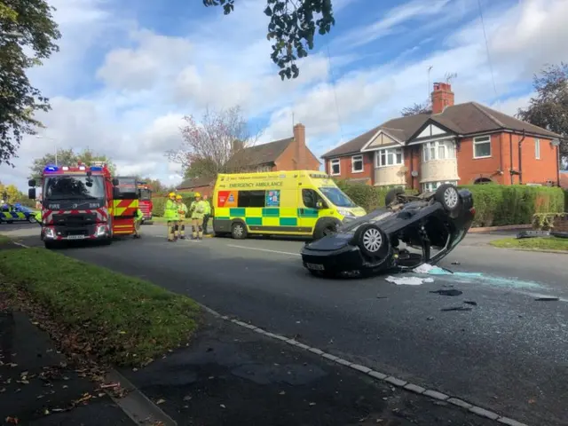 Overturned car