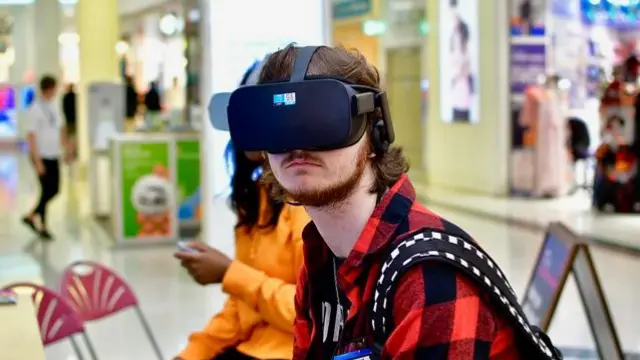 Man in VR headset at Intu Potteries